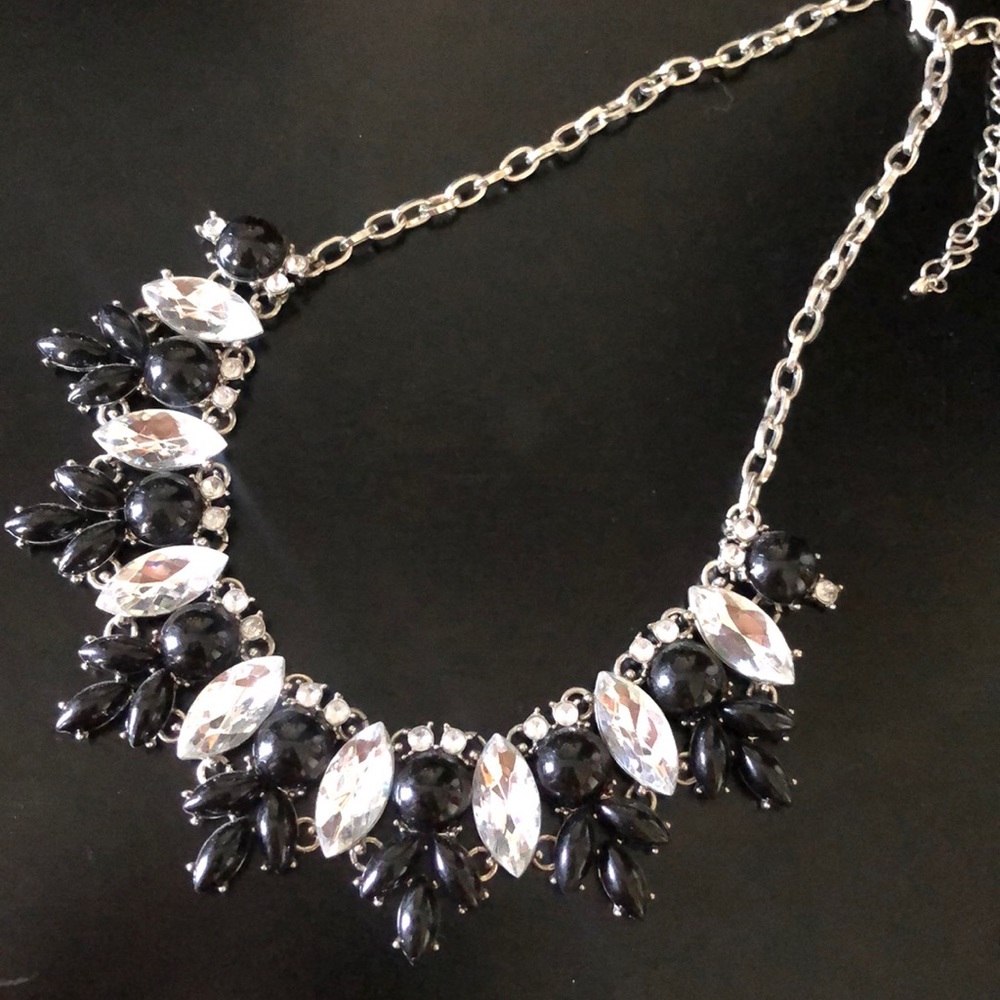 Black and silver statement necklace